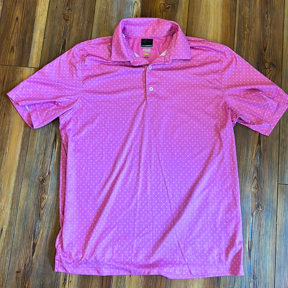 Greg Norman “ML75-Microlux” playdry golf shirt. LG